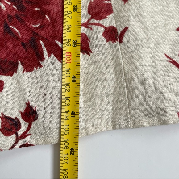 Faithfull The Brand Linen Marais Midi Dress  Cecile Floral Garnet Size 6 - Picture 16 of 16